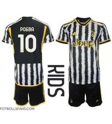 Juventus Paul Pogba #10 Replika Hemmatröja Barn 2023-24 Kortärmad (+ Korta byxor)